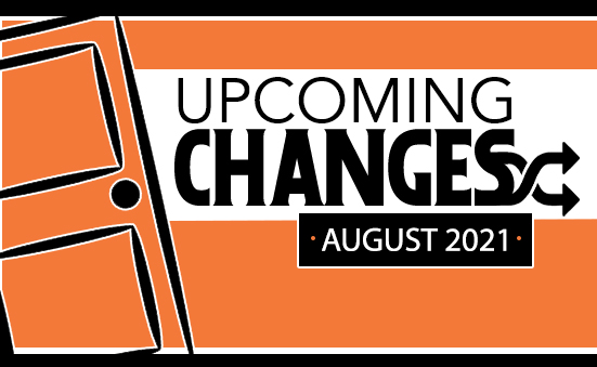 August 2021 Changes