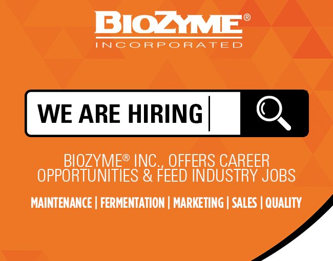BIOZYME® INC., OFFERS A VARIETY OF CAREER OPPORTUNITIES & FEED INDUSTRY JOBS