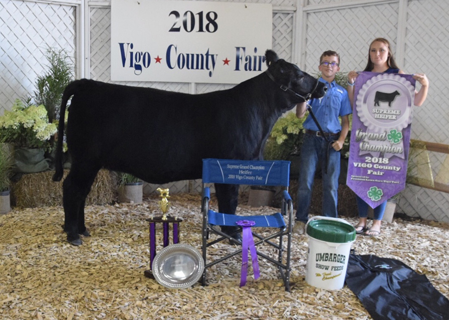 18 Vigo County Fair, Supreme Heifer, Shown by Carson Bonar Champ